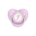 Metallic Purple Pacifier With Cover BPA Free Silicone Pacifier Name Initial Letter Dummy Teether Baby Shower Gifts For Babies