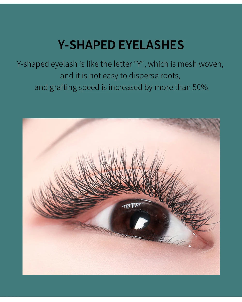 GLAMLASH Y YY W Shape Mesh Fake Natural Eyelash Extension C/D/L/LU Makeup Lashes Hand-woven Y False Premade Volume Lash