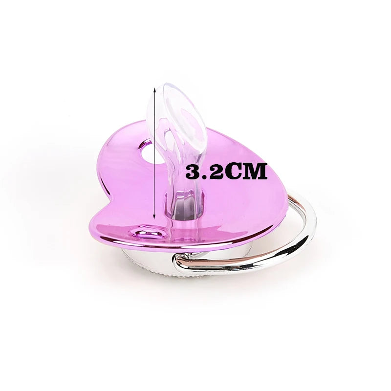 Metallic Purple Pacifier With Cover BPA Free Silicone Pacifier Name Initial Letter Dummy Teether Baby Shower Gifts For Babies
