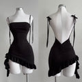 Popular European and American new dress with summer high-end feel Y2K sexy backless lace up spicy girl's hip hugging skirt