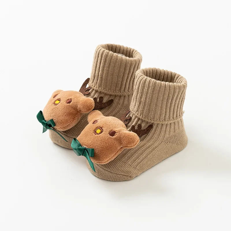 Baby Socks Spring and Autumn Non-slip Floor Socks Newborn Baby Cartoon 3D Doll Toddler Socks 0-24 Months