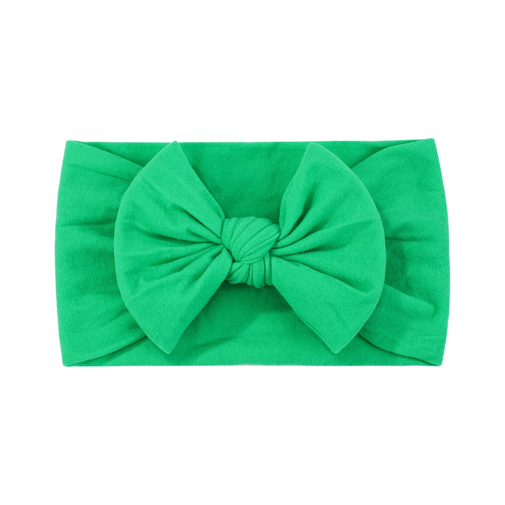 48 colors Baby Bowknot Hairband Broadside Headband Kids Girls Boutique Elastic Protect Turban Headwear Baby Hair Accessories