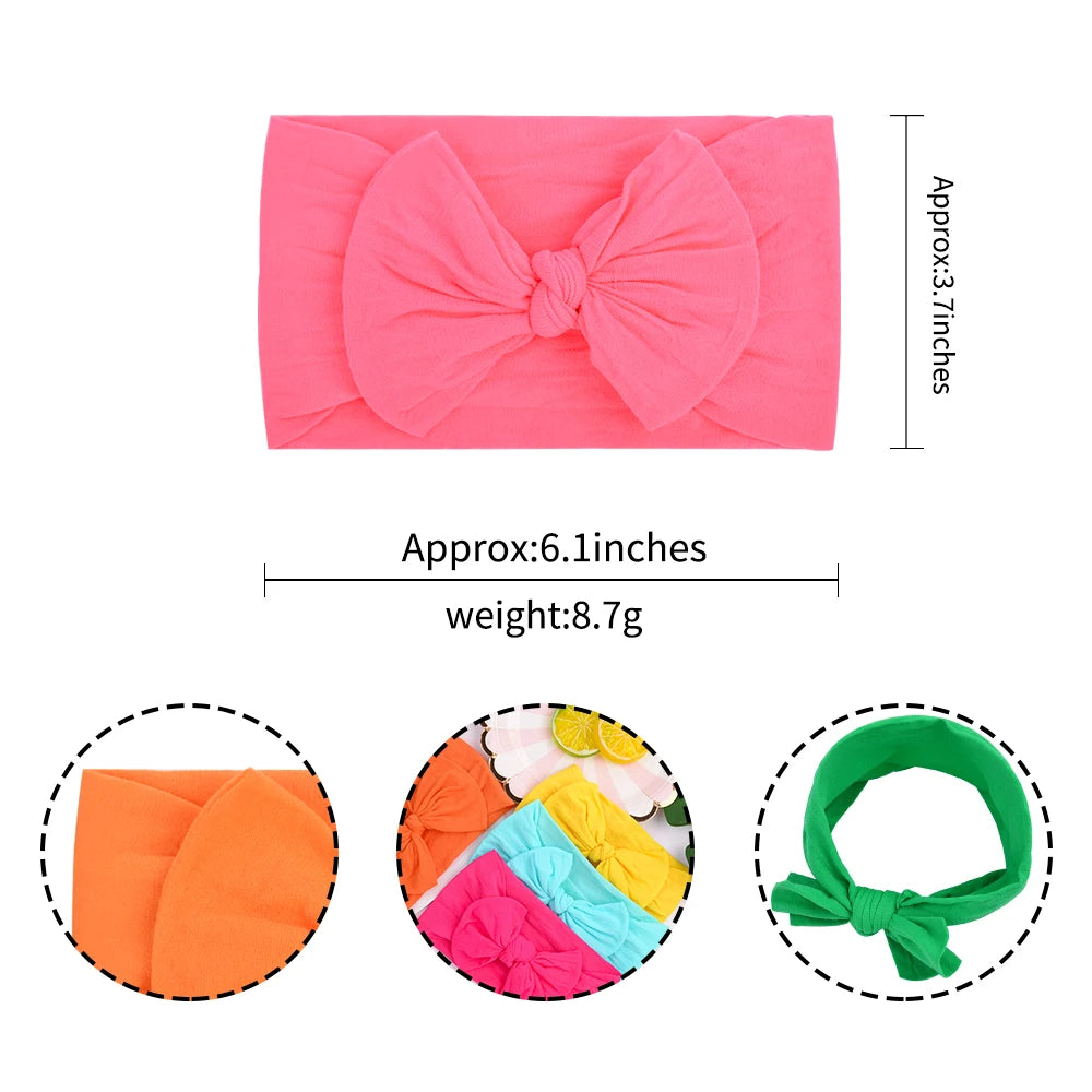 48 colors Baby Bowknot Hairband Broadside Headband Kids Girls Boutique Elastic Protect Turban Headwear Baby Hair Accessories