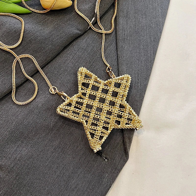 Mini Metal Shoulder Bags for Women Pearl Chain Crossbody Bag Designer Clothing Accessories Satchel Female Decorative Box Handbag