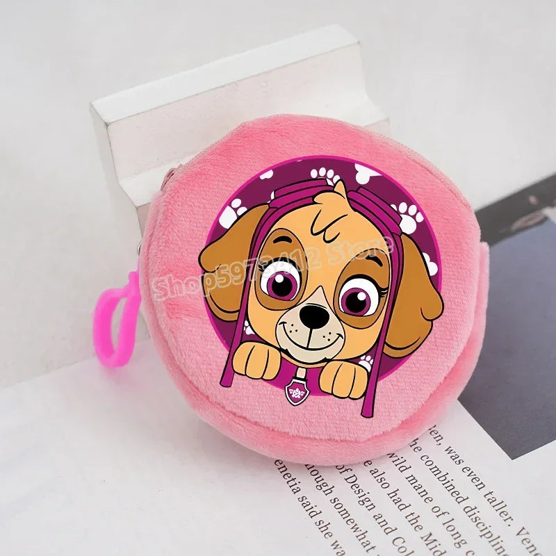 Paw Patrols Round Wallet Cute Keychain Bag Printing Coin Zipper Purse Anime Small Change Bags Convenient Mini Storage Pouch Gift