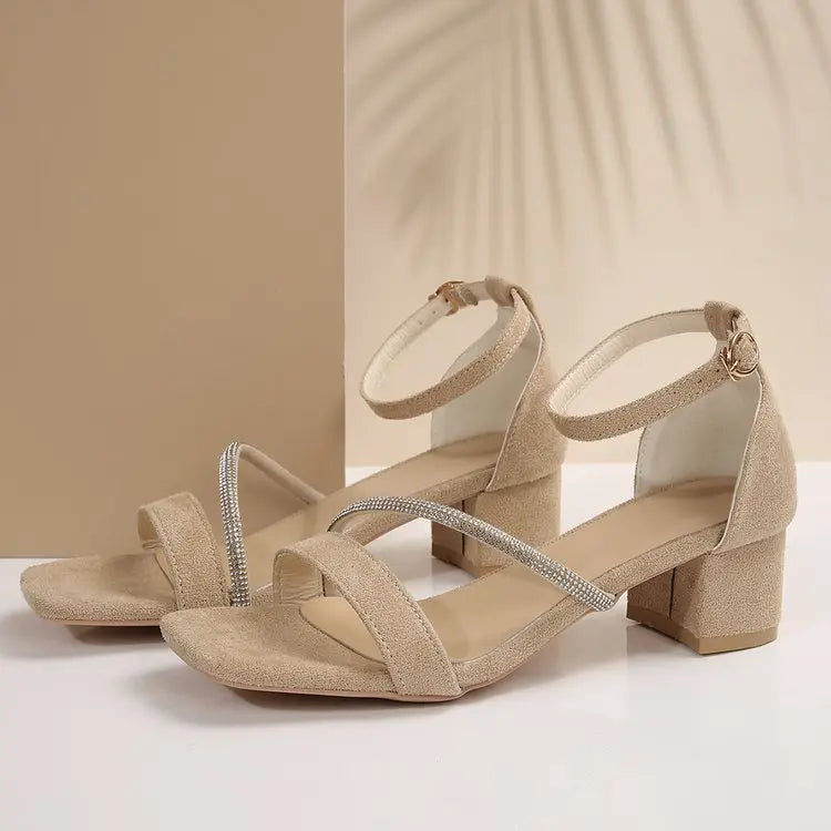 Summer Hot Selling Comfortable Elegant Sexy High-heeled Sandals Fashionable New Style Square Toe Anti Slip Casual Sandals Women