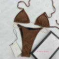 Summer New Women's Outdoor Beach Swimsuit Sexy Hanging Neck Strap Split Bikini