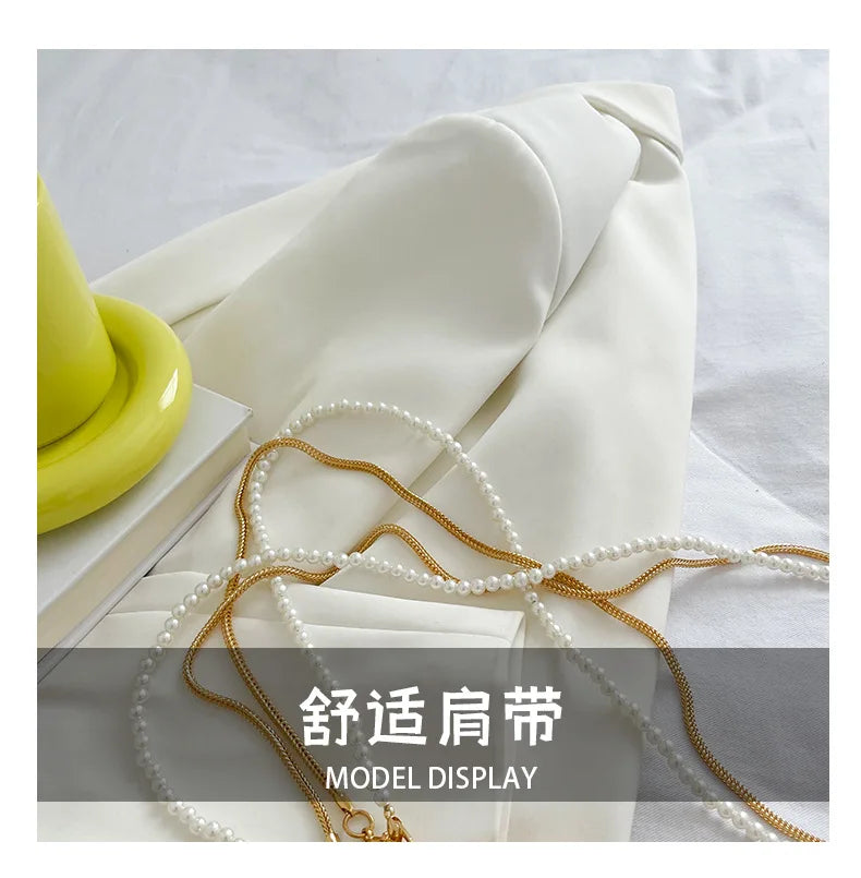 2026 New Summer Lipstick Bags for Women Fashion Pearl Mini Purse Crossbody Bag High Quality Gold Shell Bag Designer Shoulder Bag