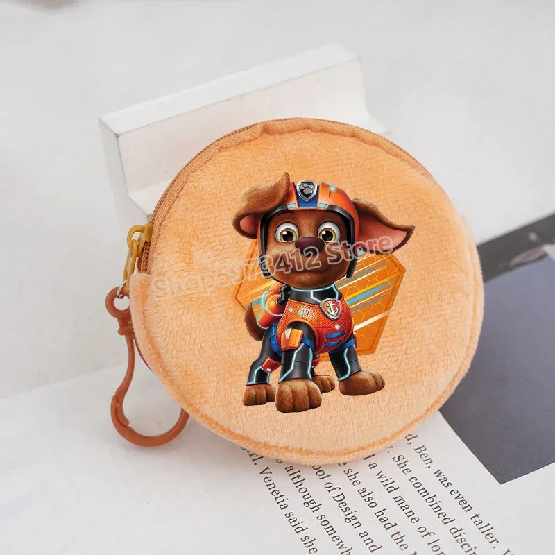 Paw Patrols Round Wallet Cute Keychain Bag Printing Coin Zipper Purse Anime Small Change Bags Convenient Mini Storage Pouch Gift
