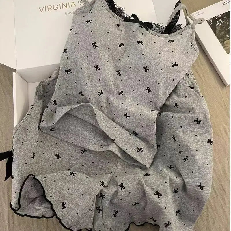 Women's Summer Suit Women's Pajamas Set Trousers Sets Sleepwear Pijama Pajama Woman Shorts Home Clothes Sleep Lounge Underwear