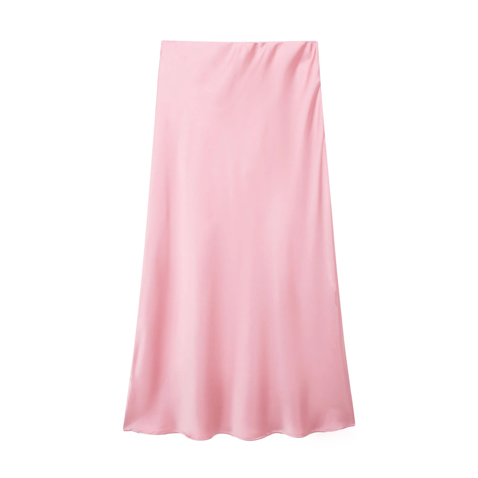 Willshela Black Satin Skirt Woman High Waist Elegant Long Skirts For Women Fashion Summer Midi Skirt Office Women's Skirts