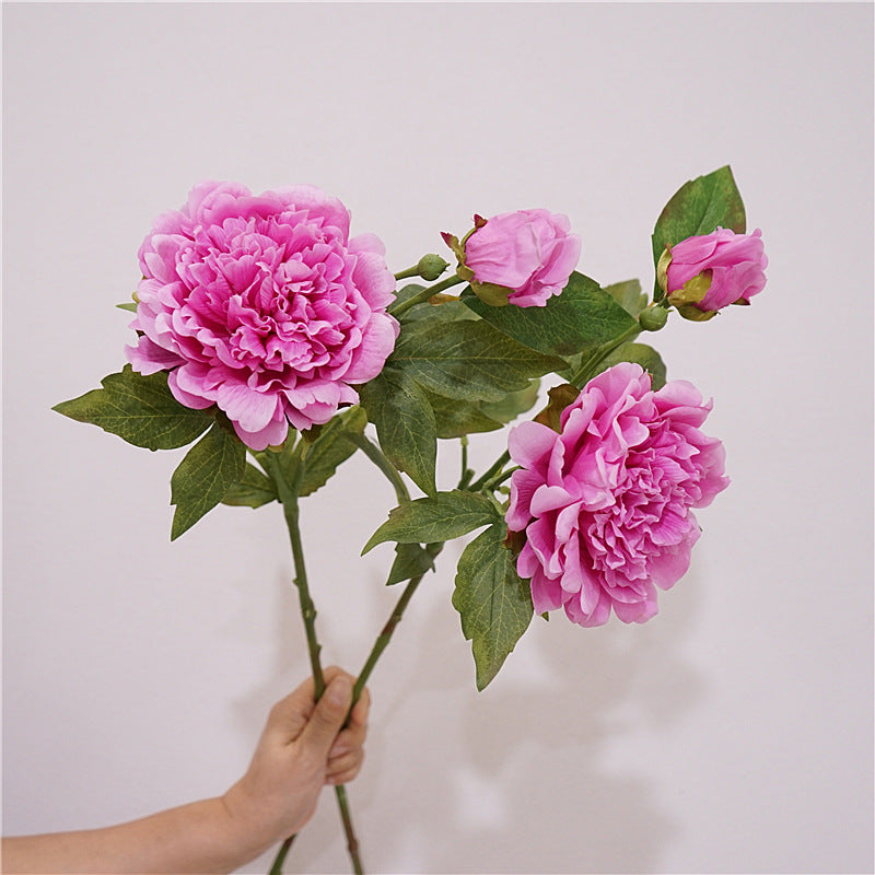 2 Heads Artificial Flowers Moisturizing Peony Real Touch Fake Flowers Luxury Home Decor Party Wedding Flower Arrangement Peonies