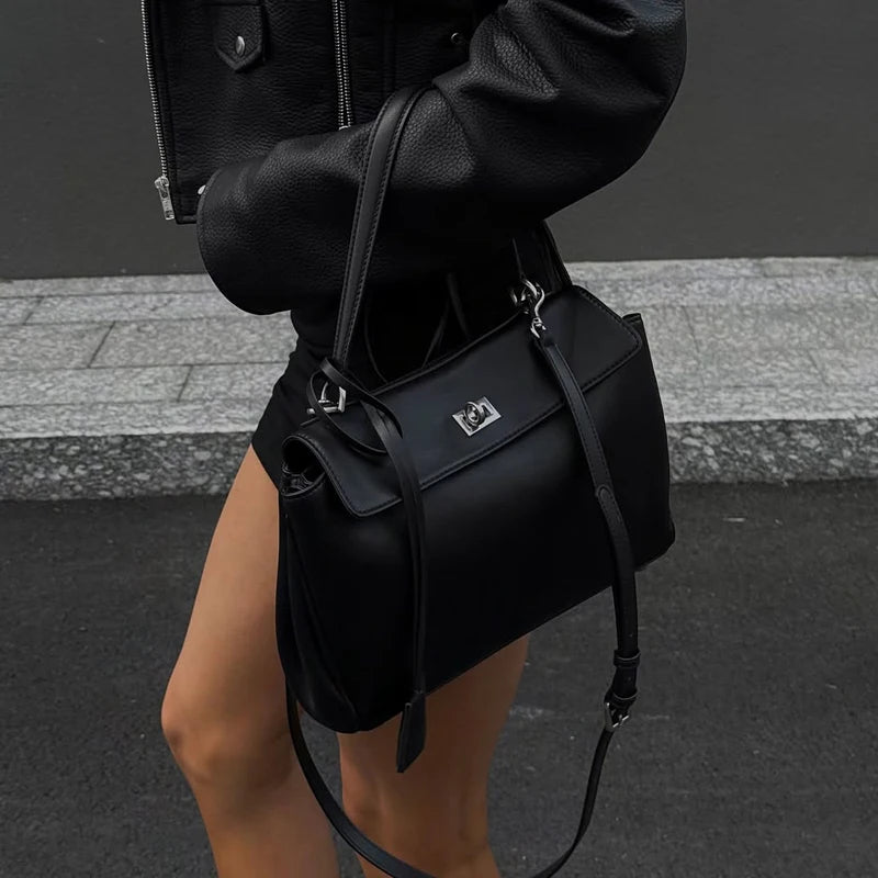 Tote bag Fashion high-end leather large capacity hand-held shoulder bag Underarm bag