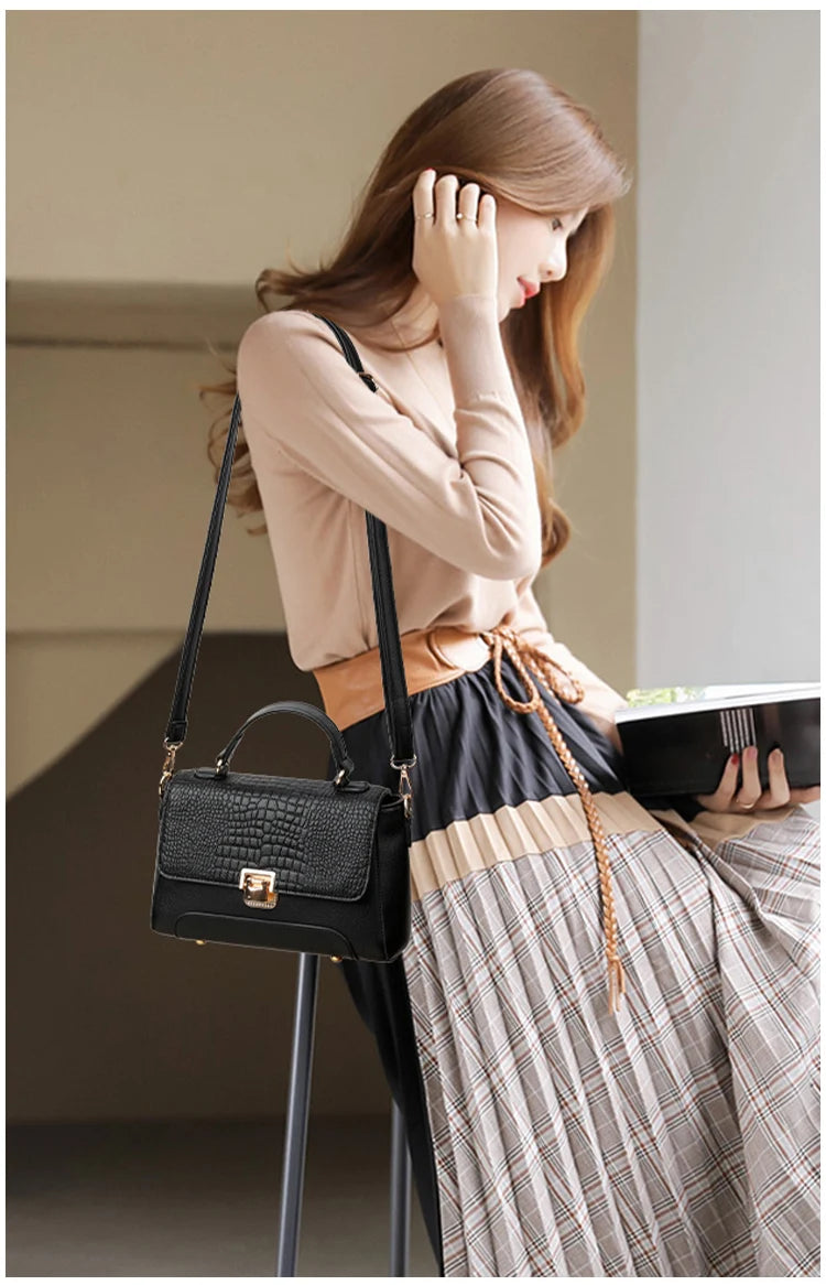 Brand Luxury Large Capacity Multilayer Shoulder Messenger Bag Women High Quality Leather Handbag Design Female Crossbody Tote