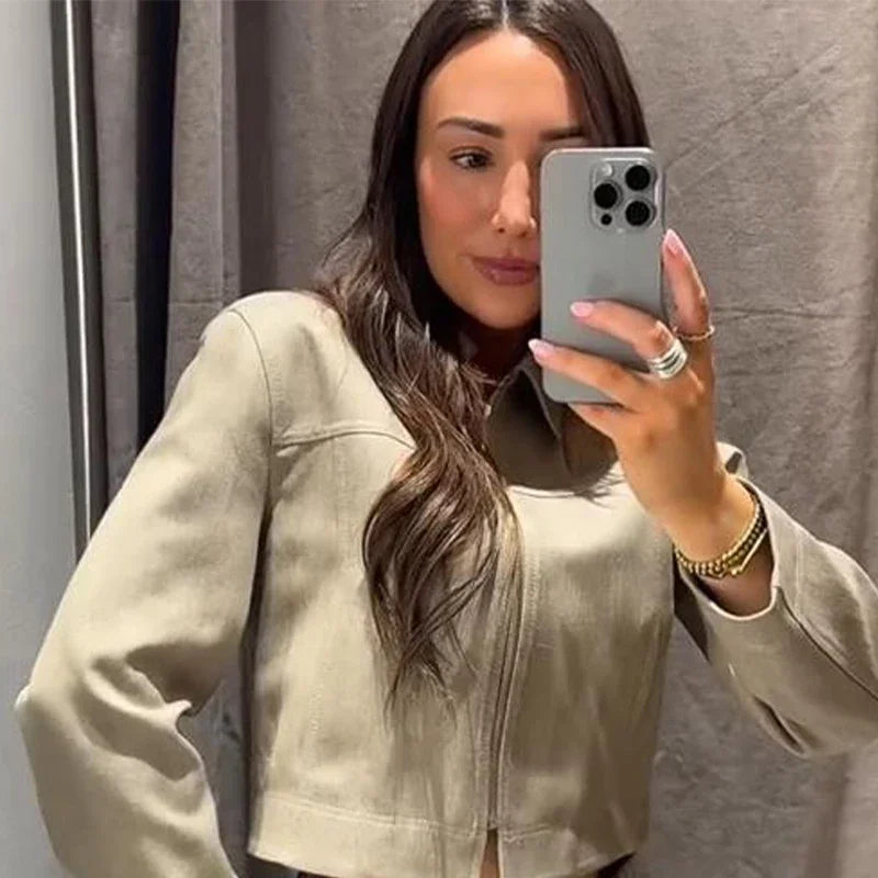 Casual Trousers Set Women Cotton Linen Lapel Zippers Crop Top Straight Pants Sets Lady 2026 Spring Solid Suit Woman Streetwear