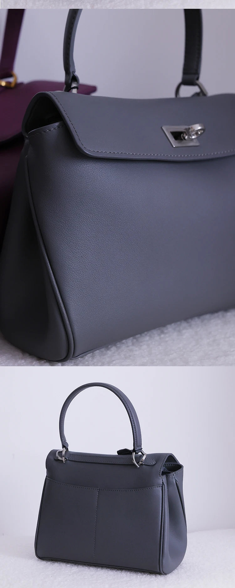Tote bag Fashion high-end leather large capacity hand-held shoulder bag Underarm bag