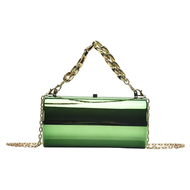 Women's Handbag Bags For Women 2026 Party Clutches Fashion Cylinder Mini Evening Purse Crossbody Shoulder Bag Gold Box Clutch