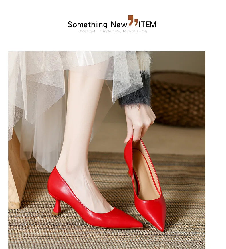 Patent Leather Fashion High Heels New Pointed Toe Pumps Elegant Woman Heeled Shoes Shallow Mouth Candy Colored Sexy Single Shoe
