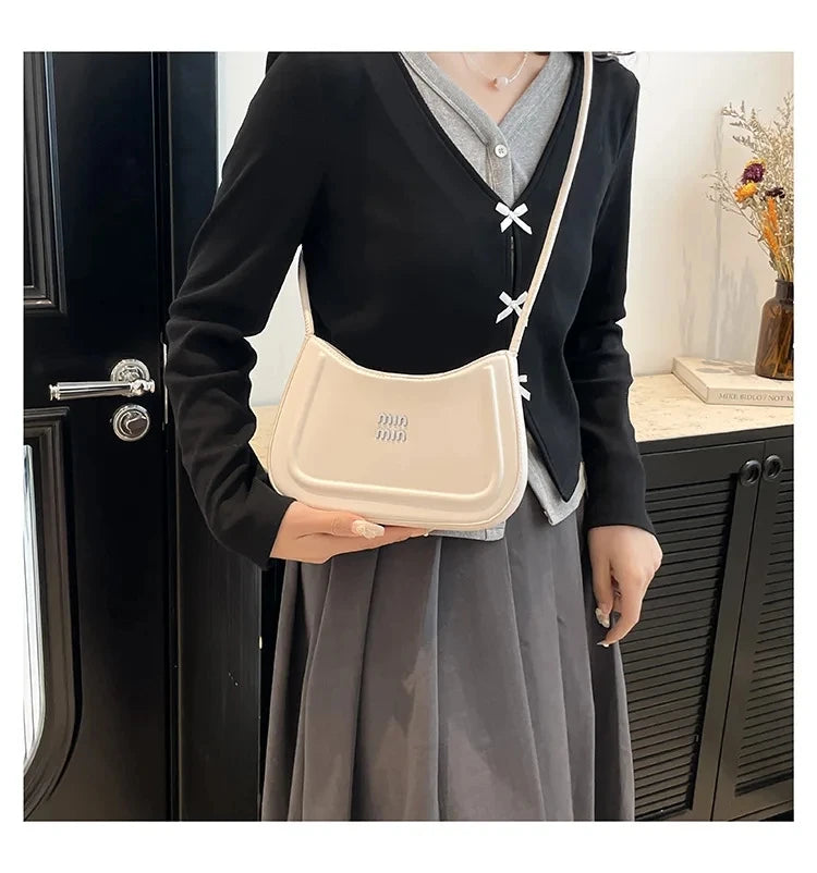 2025 Summer Trendy Shoulder Bag for Women, Elegant Crescent Crossbody Purse, Office Commuter Bag, Luxury Texture