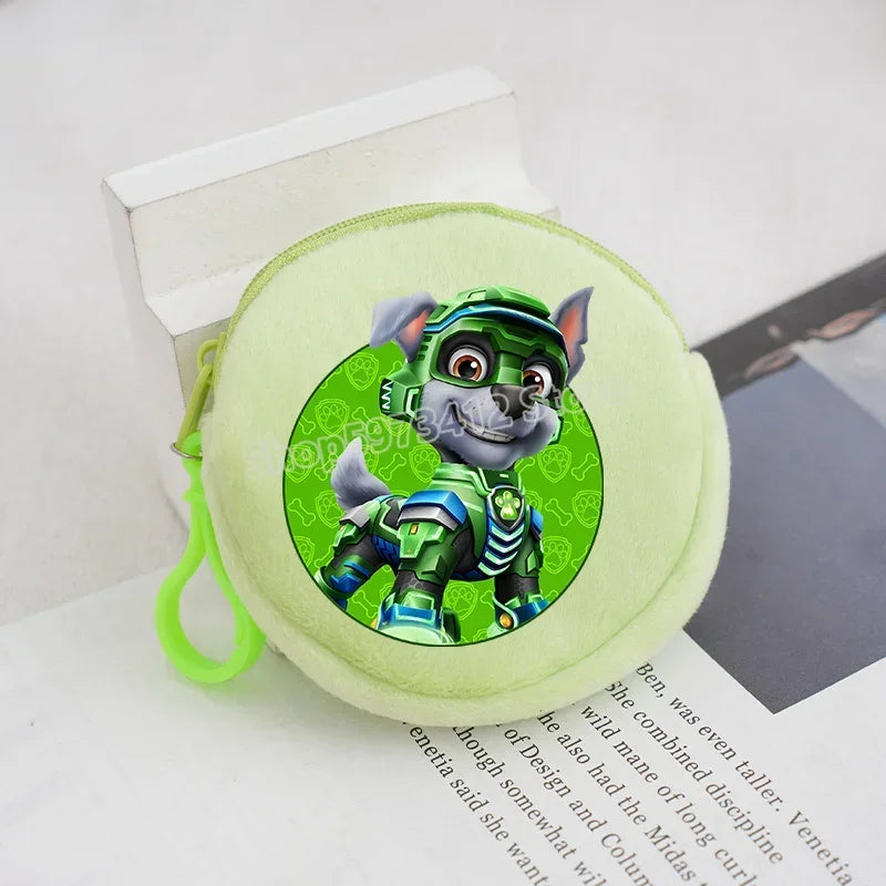 Paw Patrols Round Wallet Cute Keychain Bag Printing Coin Zipper Purse Anime Small Change Bags Convenient Mini Storage Pouch Gift