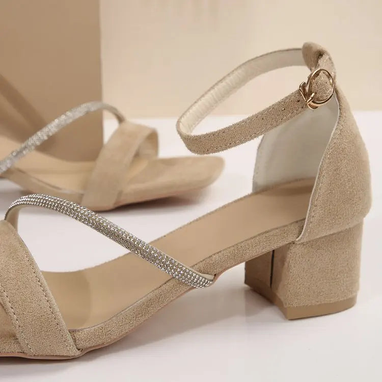 Summer Hot Selling Comfortable Elegant Sexy High-heeled Sandals Fashionable New Style Square Toe Anti Slip Casual Sandals Women