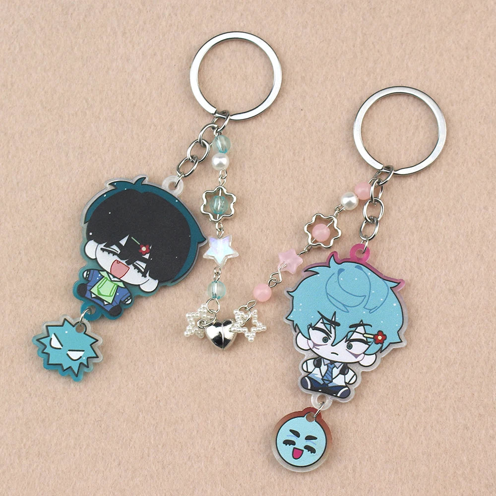 Alien Stage Ivan & Till Cartoon Keychain Acrylic Chain for Woman Men Fashion Anime Figure Acrylic Keyring Pendant Gift