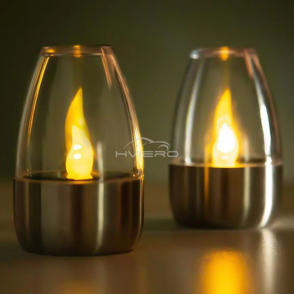 LED Solar Candles Light Flameless Rechargeable Night Light For Garden Decor Outdoor Wedding Party Waterproof Atmosphere Lamp
