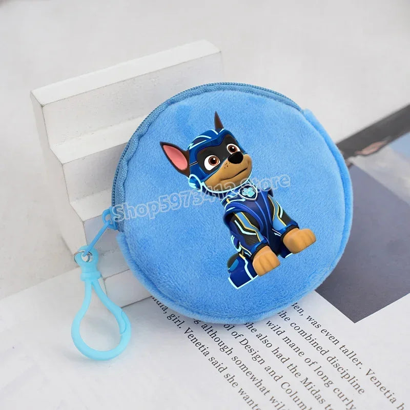 Paw Patrols Round Wallet Cute Keychain Bag Printing Coin Zipper Purse Anime Small Change Bags Convenient Mini Storage Pouch Gift