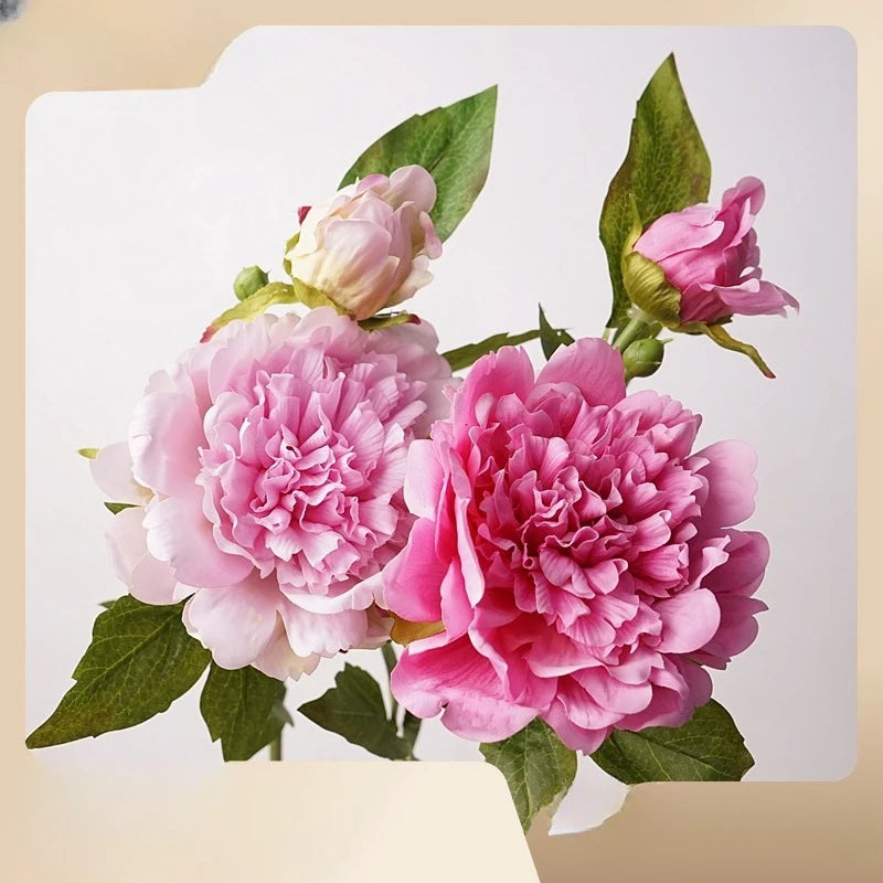 2 Heads Artificial Flowers Moisturizing Peony Real Touch Fake Flowers Luxury Home Decor Party Wedding Flower Arrangement Peonies