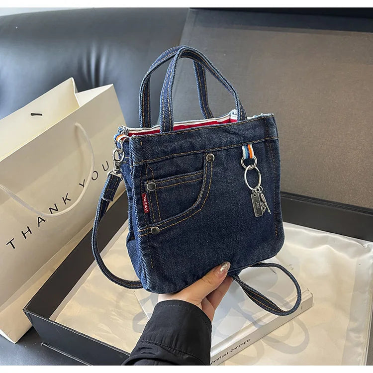 Ladies' Crossbody Bags Creative Retro Washed Denim Personalized Fashionable Verstaile Handbags High-quality Shoulder Bags Girl