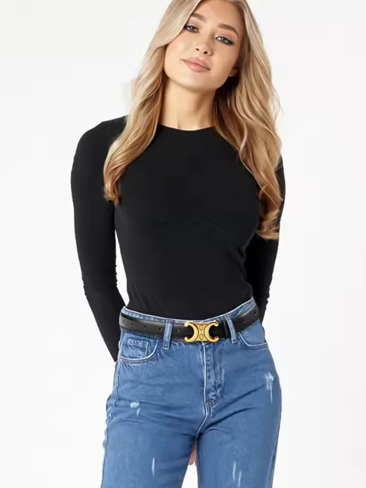 Luxury women's belts fashionable and versatile designer belts retro belts to match dresses and jeans