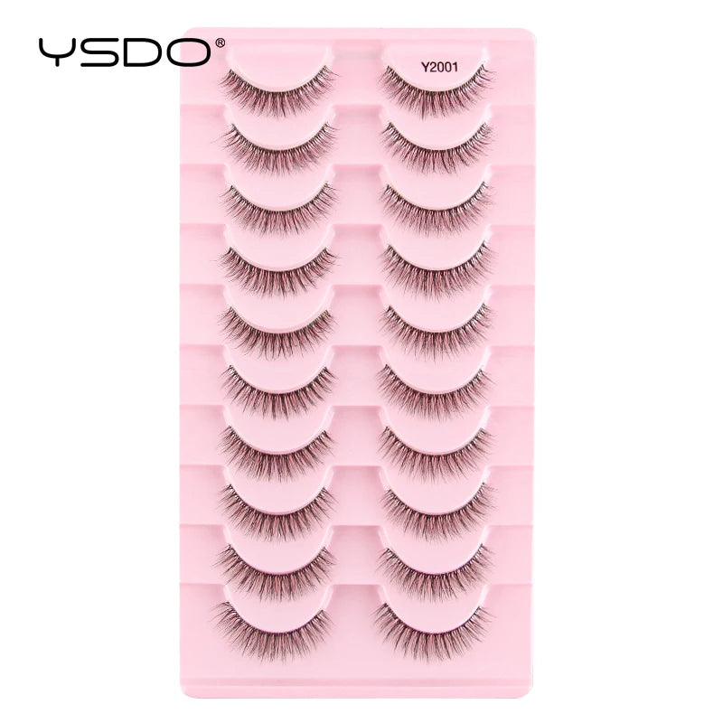 YSDO Natural False Eyelashes 3/6/10 Pairs Wispy Faux 3D Mink Lashes Reusable Fluffy Cat Fake Lashes Extension Makeup Tool Cílios