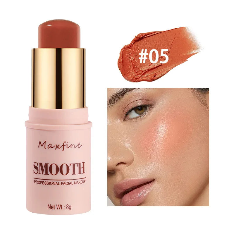 Facial Powder Blusher Stick Cream Shadow Highlight Repair Monochrome Expansion Color Shrink Red Rouge Concealer