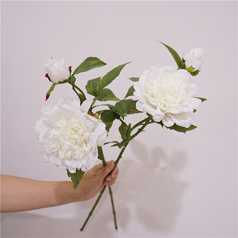 2 Heads Artificial Flowers Moisturizing Peony Real Touch Fake Flowers Luxury Home Decor Party Wedding Flower Arrangement Peonies