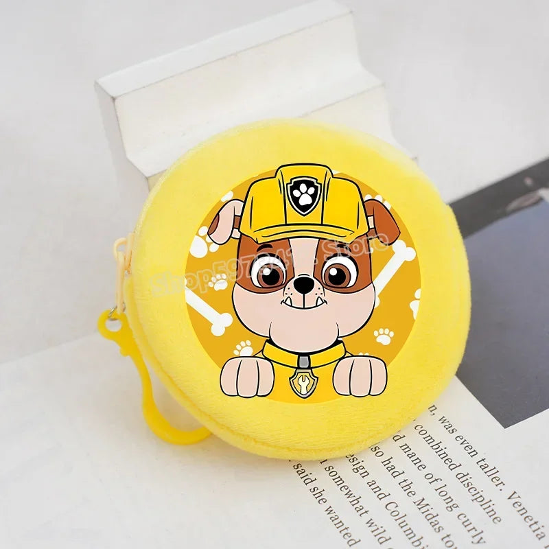 Paw Patrols Round Wallet Cute Keychain Bag Printing Coin Zipper Purse Anime Small Change Bags Convenient Mini Storage Pouch Gift