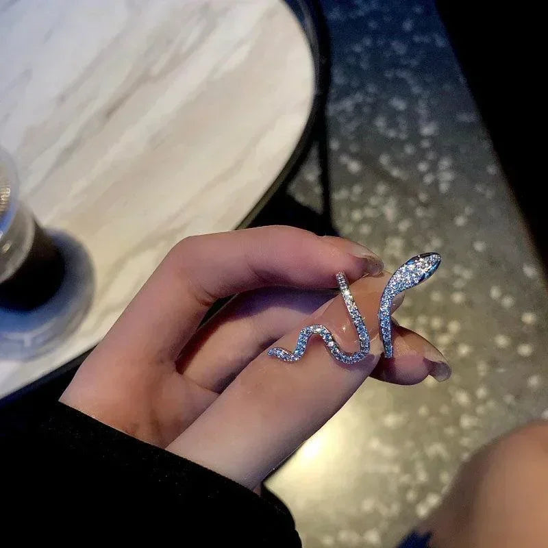 Women Gothic Open Snake Ring Adjustable Animal Rings Reptile Fashion Punk Personality Jewelry Accessories Jewellery Tentacles