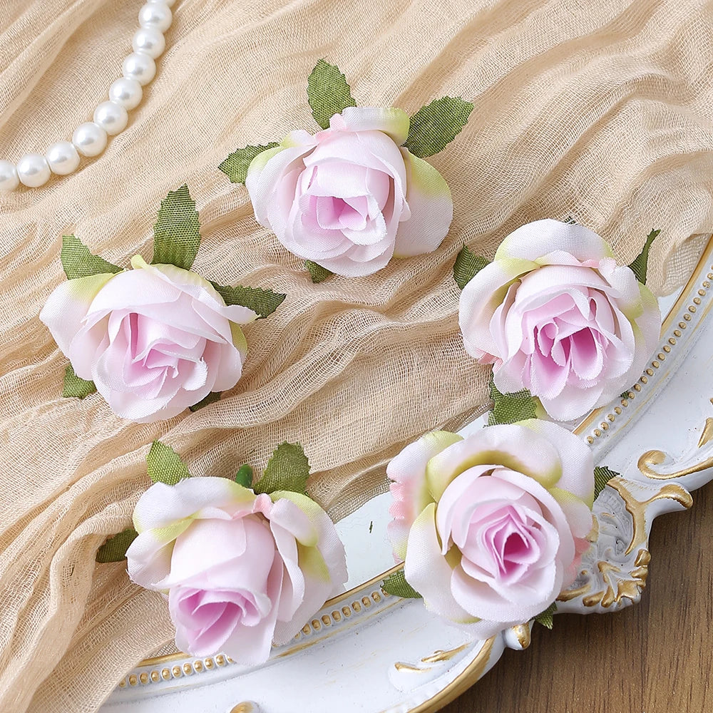 10/20PCS Artificial Flowers DIY Candy Box Cake Home Decor Christmas Decorative Wreaths Wedding Party Garden Roses Arch Silk Fake