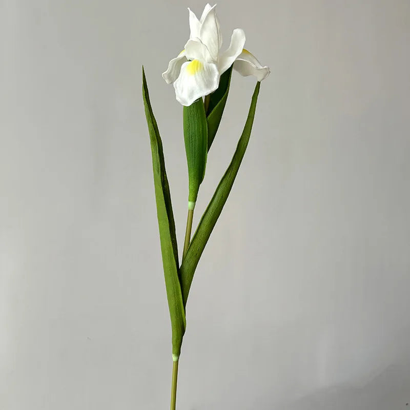 22.8 Inch Artificial Iris Flower Real Touch PU Faux Flowers for Home Decor Elegant Floral Arrangement