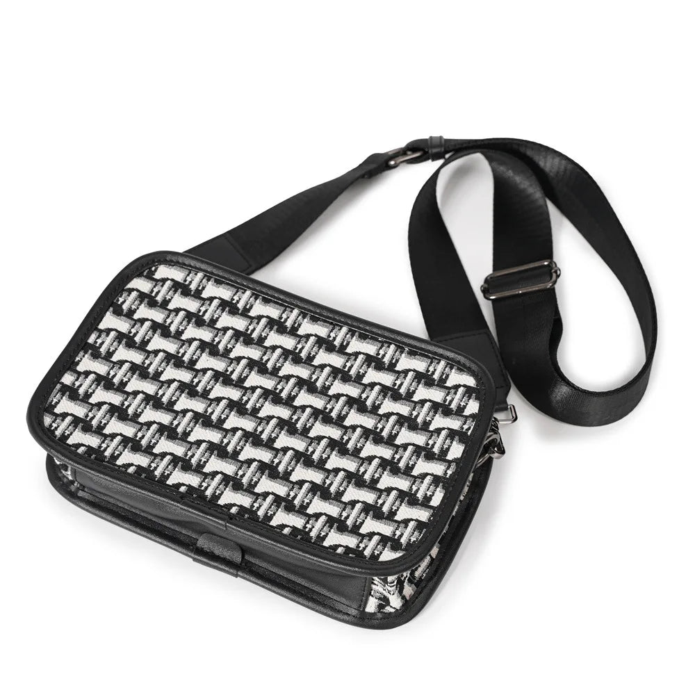 Fashion Men's Crossbody Bag Brand Designer Jacquard Canvas Crossbody Shoulder Bags For Men Small Square Shoulder Messenger Bag