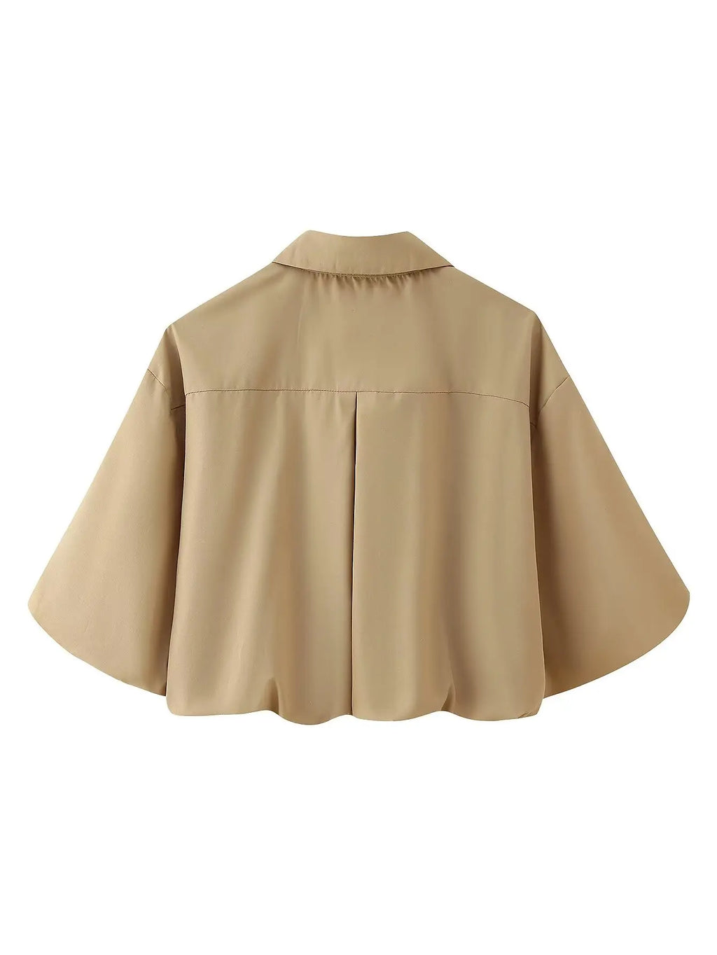 Women's Autumn New Short Zipper Jacket Short Sleeved Top High Waisted Pleated Lantern Flower Bud Half Skirt Set