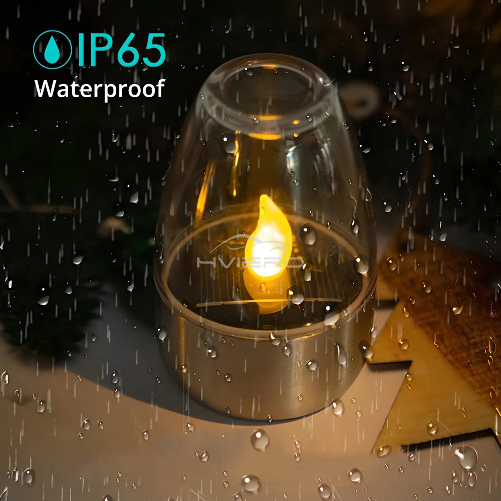 LED Solar Candles Light Flameless Rechargeable Night Light For Garden Decor Outdoor Wedding Party Waterproof Atmosphere Lamp