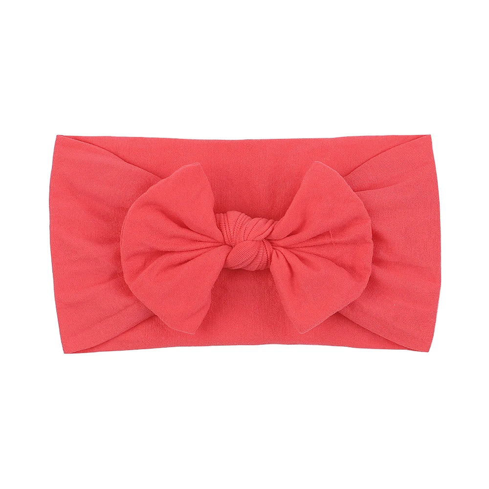 48 colors Baby Bowknot Hairband Broadside Headband Kids Girls Boutique Elastic Protect Turban Headwear Baby Hair Accessories