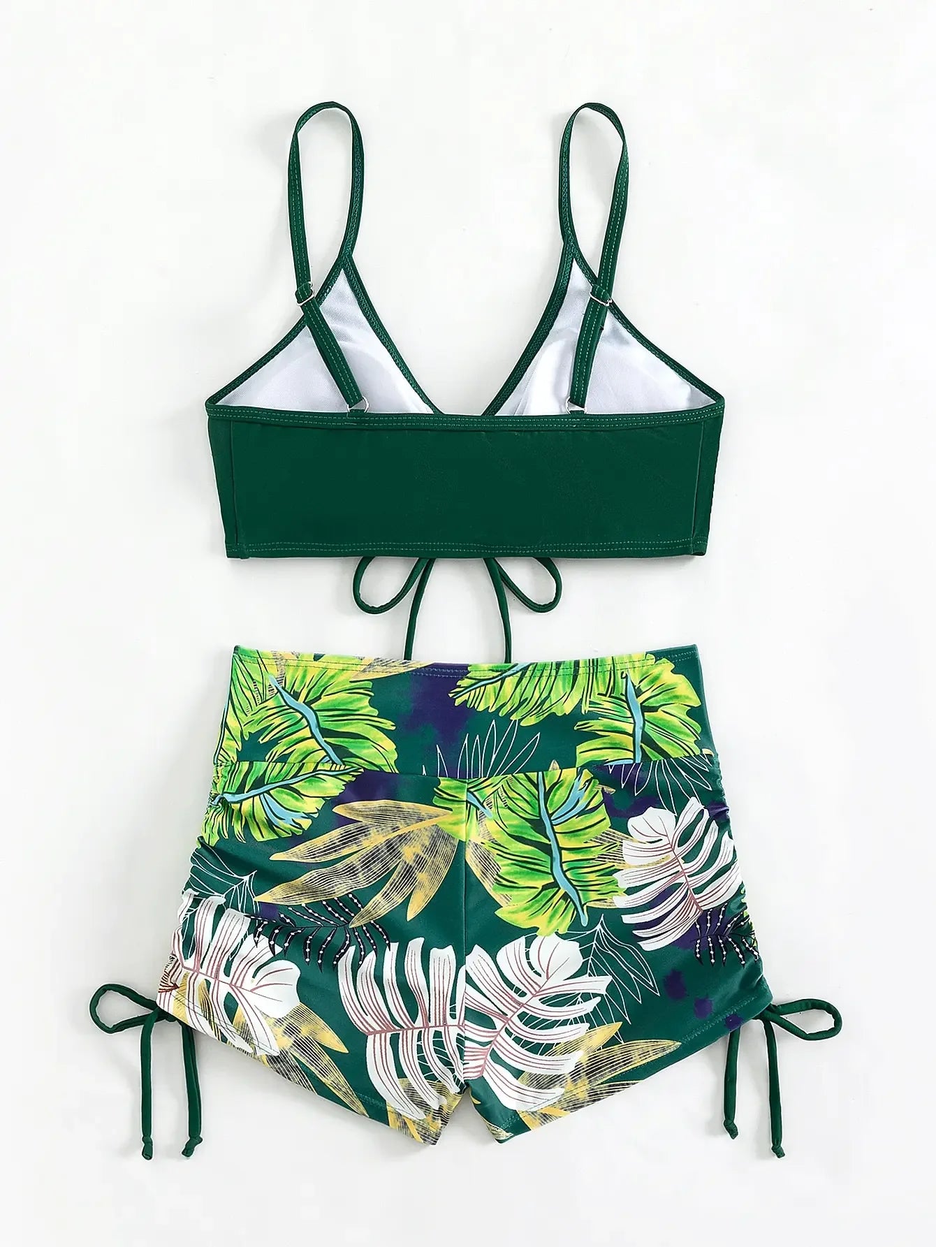 Drawstring Front Shorts Bikinis High Waist Swimsuit Women Swimwear Female Bathers Bathing Swimming Swim Suit Beachwear