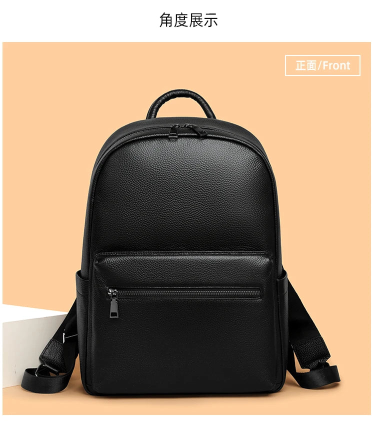 100% Genuine Leather Men Backpacks Natural Skin Leather Students Backpack Yong Boys College Backpack Shoolbag Travel Bags SAC