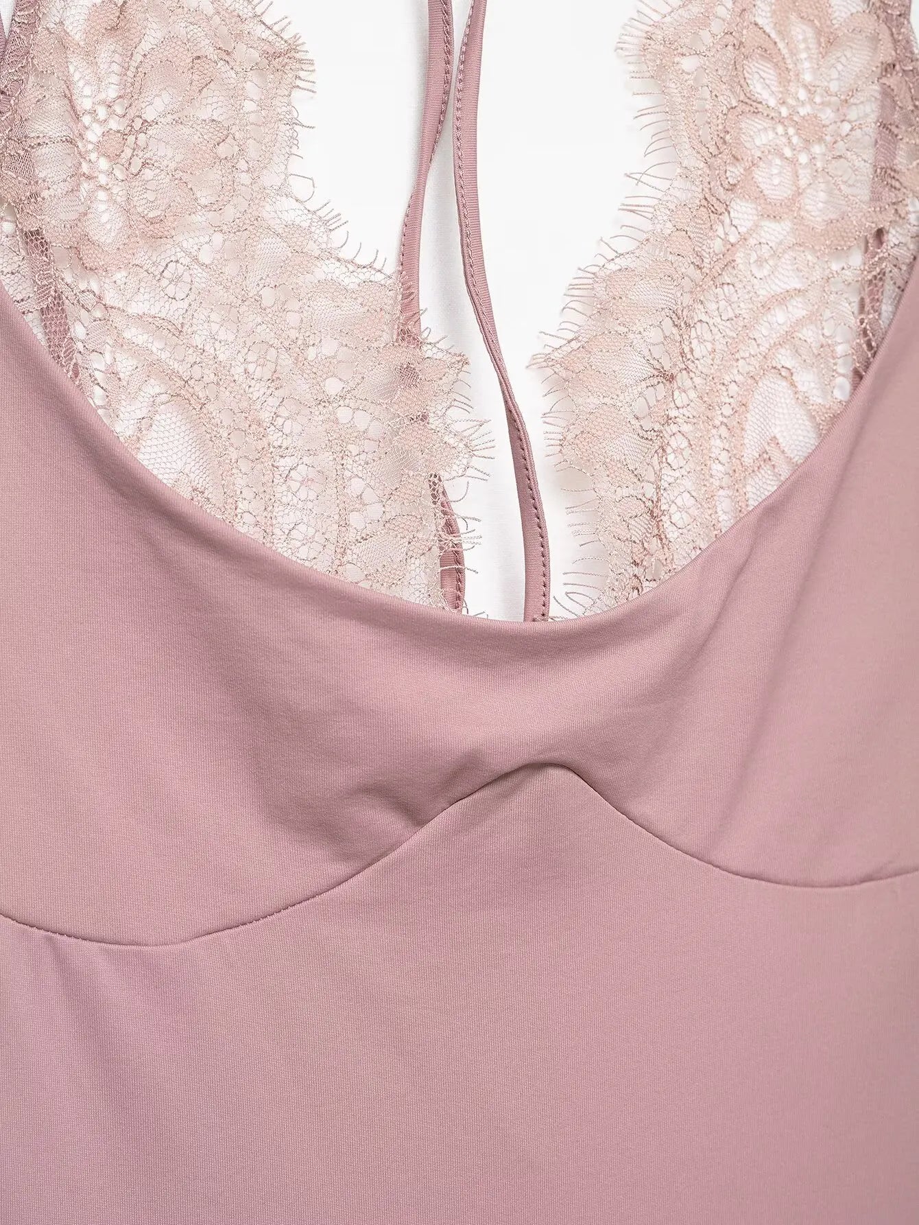 KONDALA Woman Sexy Night Party Pink Bodysuits Patchwork Lace Sleeveless Streetwear Slim Bodysuits Fashion Mujer Sheath Tops