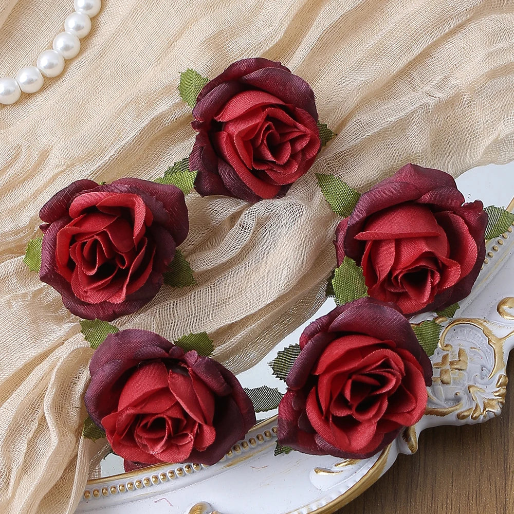 10/20PCS Artificial Flowers DIY Candy Box Cake Home Decor Christmas Decorative Wreaths Wedding Party Garden Roses Arch Silk Fake
