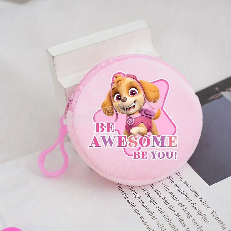 Paw Patrols Round Wallet Cute Keychain Bag Printing Coin Zipper Purse Anime Small Change Bags Convenient Mini Storage Pouch Gift