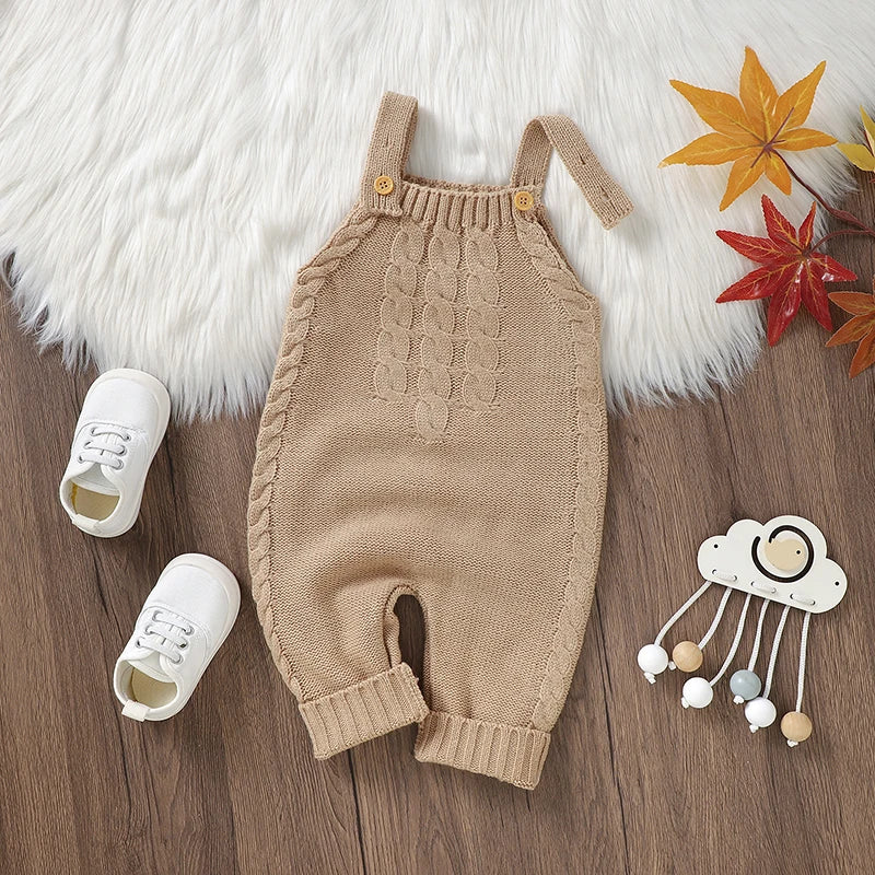 Baby Girls Rompers Knitted Casual Sleeveless Newborn Infant Boys Solid Jumpsuits Playsuits 0-18m Toddler Unisex Outfits Clothes