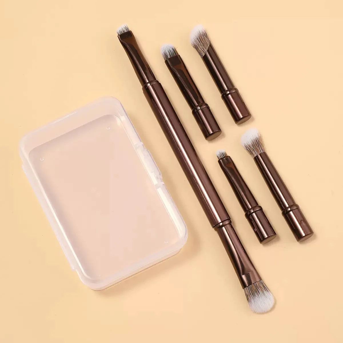 6-Pack Portable Makeup Brush Replacement Brush Head Nose Shadow Brush Travel Set