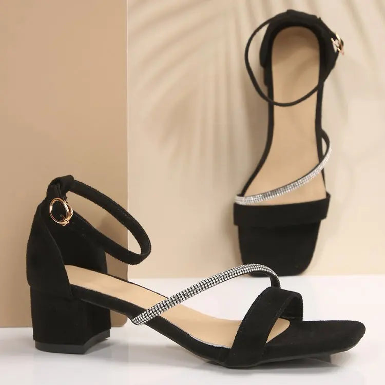 Summer Hot Selling Comfortable Elegant Sexy High-heeled Sandals Fashionable New Style Square Toe Anti Slip Casual Sandals Women